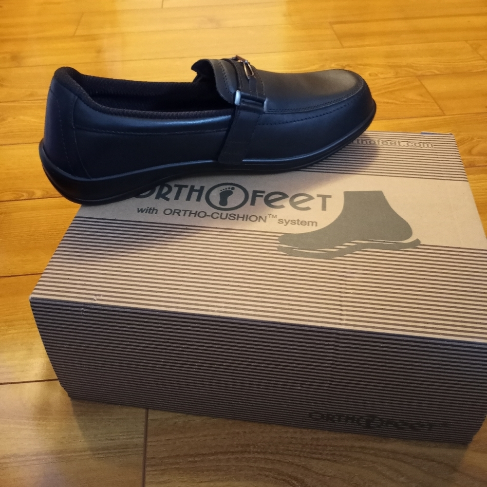 Orthofeet Women's Shoes Black Leather 11.5W